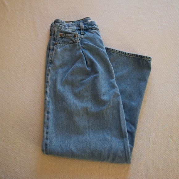 Levi's high loose denim pleated baggy wide leg jeans - Picture 6 of 8